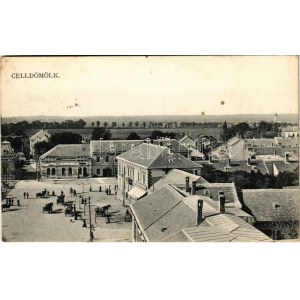1914 Celldömölk, Fő tér. Szagán János kiadása (kis szakadás / small tear)