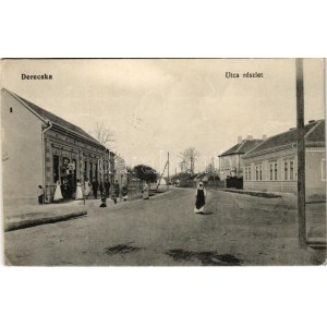 1915 Derecske, Derecska; utca részlet, üzlet (EK)
