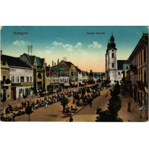 1917 Gyöngyös, Hanisz Imre tér, piac...