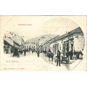 1902 Sátoraljaújhely, Rákóczi utca, gyógyszertár, Deutsch Ábrahám, Grosz Mihály üzlete. Lövy A...