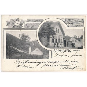 1899 (Vorläufer) Sopron, Brennbergbánya, Florian Tömer vendéglője / Gasthaus. F. Schöler Art Nouveau...