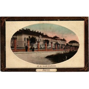 1911 Sopron, M. kir. Honvéd főreáliskola + SOPRON-EBENFURT 310 vasúti mozgóposta (fl)