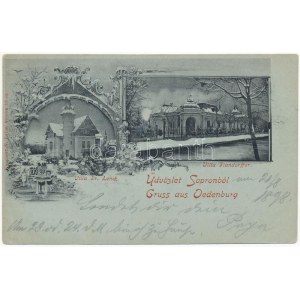 1898 (Vorläufer) Sopron, Oedenburg; Dr. Lenck és Flandorffer villa télen. Kummert N. Lajos 13. sz. Art Nouveau (EK...