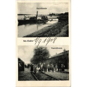 1908 Szentendre, Szt.-Endre; hajóállomás, vasútállomás (EB)