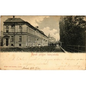 1900 Arad, Polgári leányiskola. Kerpel Izsó kiadása / girl school (EK)