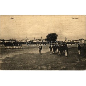 1912 Arad, Maros part, katonák gyakorlat közben. Bloch H. / Mures riverside, K.u.k. military...