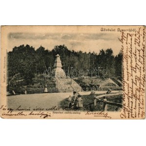 1905 Bereck, Bereczk, Bretcu; Erzsébet királyné (Sisi) emlékoszlop. Bogdán F. fényképész felvétele ...