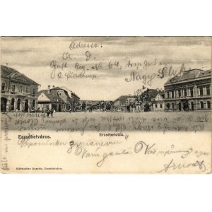 1907 Erzsébetváros, Dumbraveni; Erzsébet utca, Mühlsteffen Gusztáv üzlete és saját kiadása, vendéglő / street, shops...