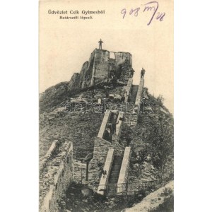 1908 Gyimes, Csík-Gyimes, Ghimes; határszéli lépcső katonákkal. Adler Alfréd fényképész ...