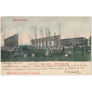1905 Karánsebes, Caransebes; Katonai lövölde, kerékpáros / Militär. Schiesstätte / Locul de tir. / K.u.k...