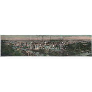 1901 Kolozsvár, Cluj; Három-részes kihajtható panorámalap / 3-tiled folding panoramacard (r)