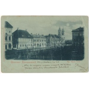 1899 (Vorläufer) Kolozsvár, Cluj; Kül. Magyar utca este, Merényi és Rákosy üzlete...