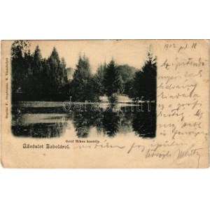 1902 Zabola, Zabala; Gróf Mikes kastély parkja. Bogdán F. fényképész felvétele / castle park...