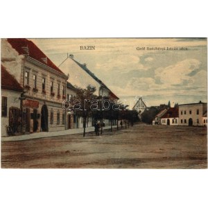 1913 Bazin, Bösing, Bözing, Pezinok; Gróf Széchenyi István utca, üzlet / street, shop