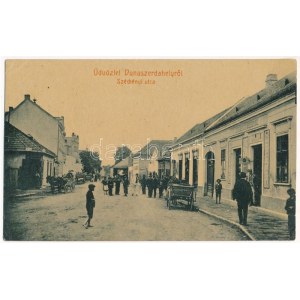 1907 Dunaszerdahely, Dunajská Streda; Széchényi utca, Erényi György üzlete, zsinagóga. Petényi Márk kiadása 2106. (W.L....