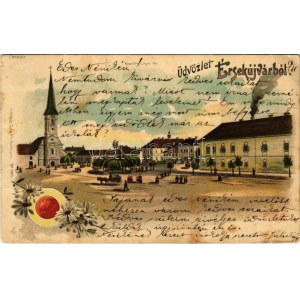 1903 Érsekújvár, Nové Zámky; Kossuth Lajos tér. Conlegner J. és fia 10915. / square. Art Nouveau, floral, litho (EK...