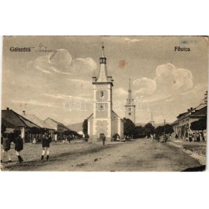 1919 Gálszécs, Secovce; Fő utca, templomok / main street, churches (EK)