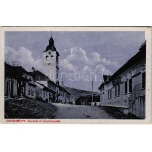 Gölnicbánya, Göllnitz, Gelnica; Városház, takarékpénztár, utca. Feitzinger Ede No. 1114. 1917. / town hall...