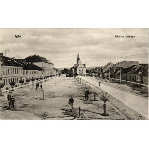 Igló, Zipser Neudorf, Spisská Nová Ves; Fő utca. Dörner Gyula 3. 1915 / main street