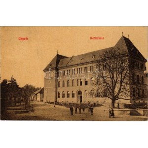 1910 Ungvár, Uzshorod, Uzhhorod, Uzhorod; Reáliskola. W.L. (?) 14. / school (EK)