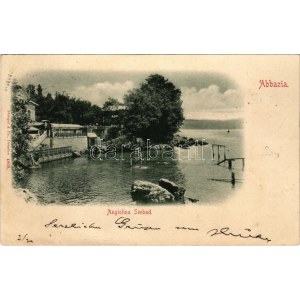 1899 (Vorläufer) Abbazia, Opatija; Angiolina Bad / fürdő / beach (EK)