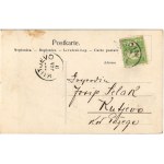 1906 Atyina, Vocsin, Vocin; utca, Jankovics kastély, Leopold Fuchs üzlete / street, shop, castle (fl...