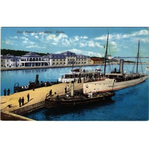 Brijuni, Brioni; kikötő, gőzbárka / port, steam barge