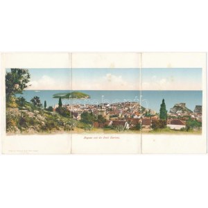 Dubrovnik, Ragusa und die Insel Lacroma / 3 részes kihajtható panorámalap ...