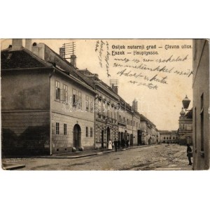 1910 Eszék, Osijek, Essegg; Glavna ulica / Fő utca / Hauptgasse / main street (EK)