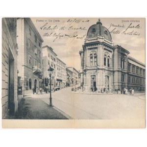 1910 Fiume, Rijeka; Via Ciotta, Scuola cittadina, Fotografia Carposio / utca, iskola...