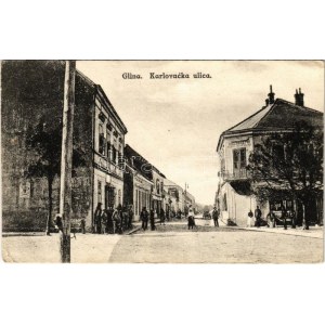 Glina, Karlovacka ulica, Poglavarstvo / street / utca (fa)