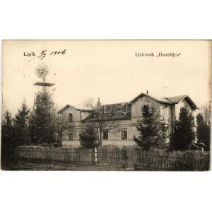 1906 Lipik, Ljvtovnik Domisljen / Villa, szélmalom / villa, windmill (EK)