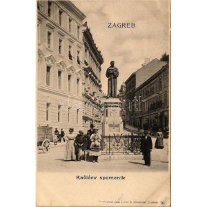 Zagreb, Zágráb; Kacicev spomenik / Andriji Kacicu szobor / statue of Andrija Kacic Miosic. R. Mosinger (EK...