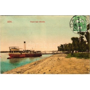 1912 Ada, Tiszai hajóállomás, gőzhajó. Király Béla kiadása / ship station, steamship. TCV card (EK...