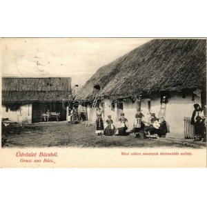 Bács, Bac; Sokác asszonyok a kézimunkák mellett / Sokci women doing needlework, folklore