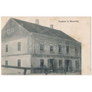 1914 Bácskossuthfalva, Kossuthfalva, Moravica, Ómoravica, Stara Moravica; Gostionica / Gasthaus zum Grünen Kranz ...