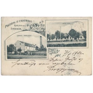 1902 Erdővég, Erdewik, Erdevik; Paromlin / Dampf-Mühle, Hotel Jung / Gőzmalom, Hotel Jung szálloda / steam mill, hotel...