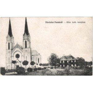 1919 Futak, Futtak, Futog; Római katolikus templom. Singer J. udvari fényképész kiadása / Catholic church (EB...