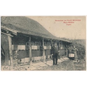 1912 Militics, Rácz-MIlitics, Srpski Miletic; Bienenstand des Franz Becherer / méhészet / apiary, beekeeping farm (EB...
