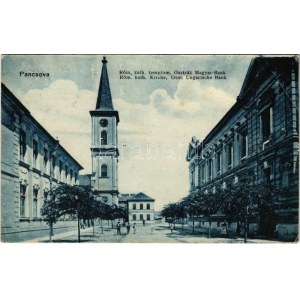 1916 Pancsova, Pancevo; Római katolikus templom, Osztrák-magyar bank / Catholic church, Austro...