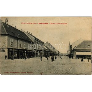1911 Pancsova, Pancevo; Maria-Theresiengasse / Mária Terézia utca, Poppovits Nádor és Társa, Konstantinovics V. St...