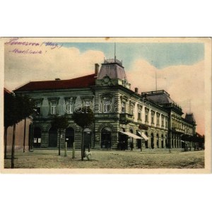 1915 Pancsova, Pancevo; Ferenc József tér, Hotel Hungária szálloda, Lang Ádám, Nádor Gyula üzlete és saját kiadása ...