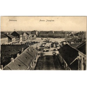 1915 Pancsova, Pancevo; Ferenc József tér, piac / square, market (EK)