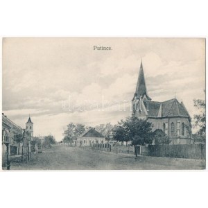 Petőc, Putince, Putinci; utca, templom. Eschbach kiadása / street view, church