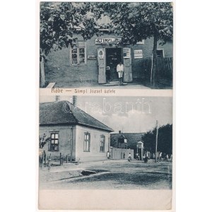 Rábé, Rabe (Törökkanizsa); Stimpl József üzlete (Mauthner Magvak a legjobbak reklám), Fő tér / shop, main square (EK...
