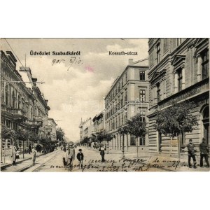 1905 Szabadka, Subotica; Kossuth utca, Közgazdasági Bank részvénytársaság / street, bank (EK)