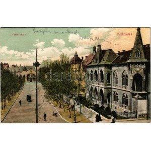 1907 Szabadka, Subotica; Vasút utca, vasútállomás / street, railway station