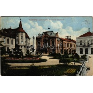 1914 Szabadka, Subotica; Csokonai tér, Nemzeti kaszinó, Önsegélyező hivatal. Víg Zsigmond Sándor kiadása / square...