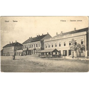 Titel, Fő utca, Hotel Anker szálloda. Szuboticai Szimó kiadása / main street, hotel (gyűrődés / crease...