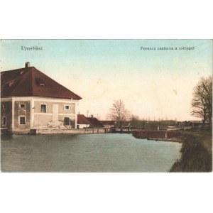 1915 Újverbász, Novi Vrbas (Verbász, Vrbas); Ferenc csatorna a zsilippel. Seidl Nándor és Fia kiadása / canal, dam (fl...